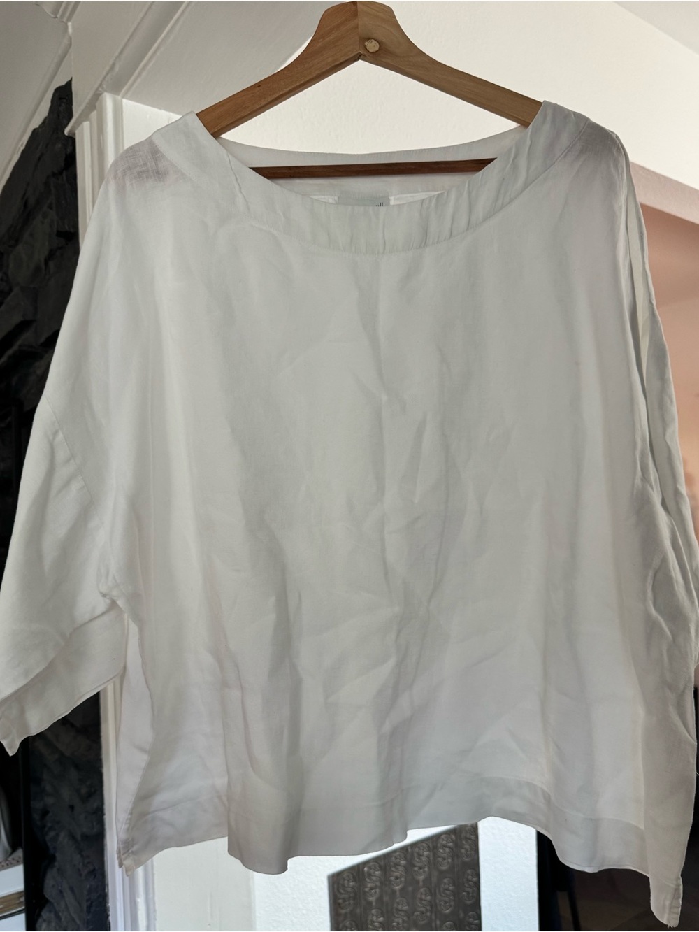 Pure Jill J. Jill White Linen Boxy Top Size Medium - Picture 5 of 5